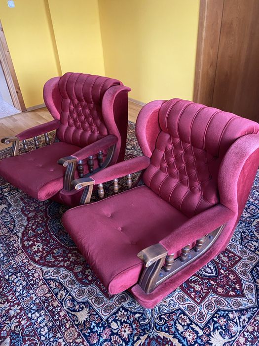 Komplet wypoczynkowy z czasów PRL kanapa + fotele