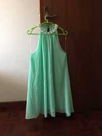 Vestido curto verde água