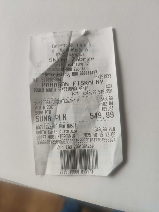 Głośnik manta nowy