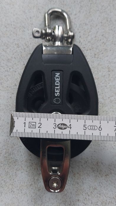 Okazja! Bloczek linowy, żeglarski z zaczepem becket Selden PBB 60mm