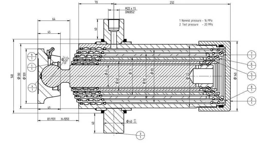 Siłownik hydrauliczny wywrotka przyczepa. Wysuw 105 cm udźwig 8 ton