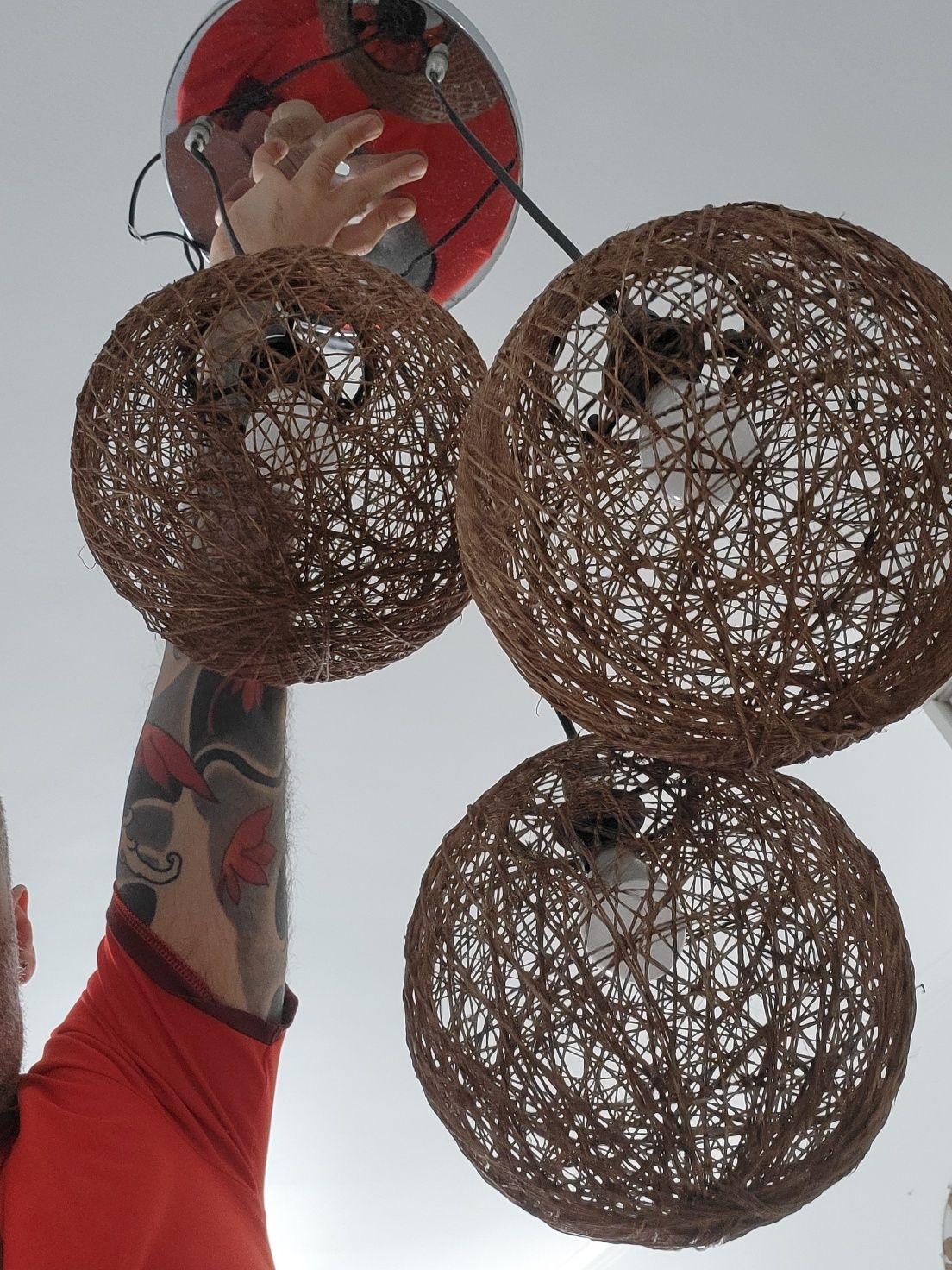 Candeeiro suspenso Laredoute Fibra Natural sala quarto