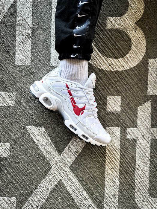 Кросівки Nike Air Max Plus Double Swoosh "White/Red" premium