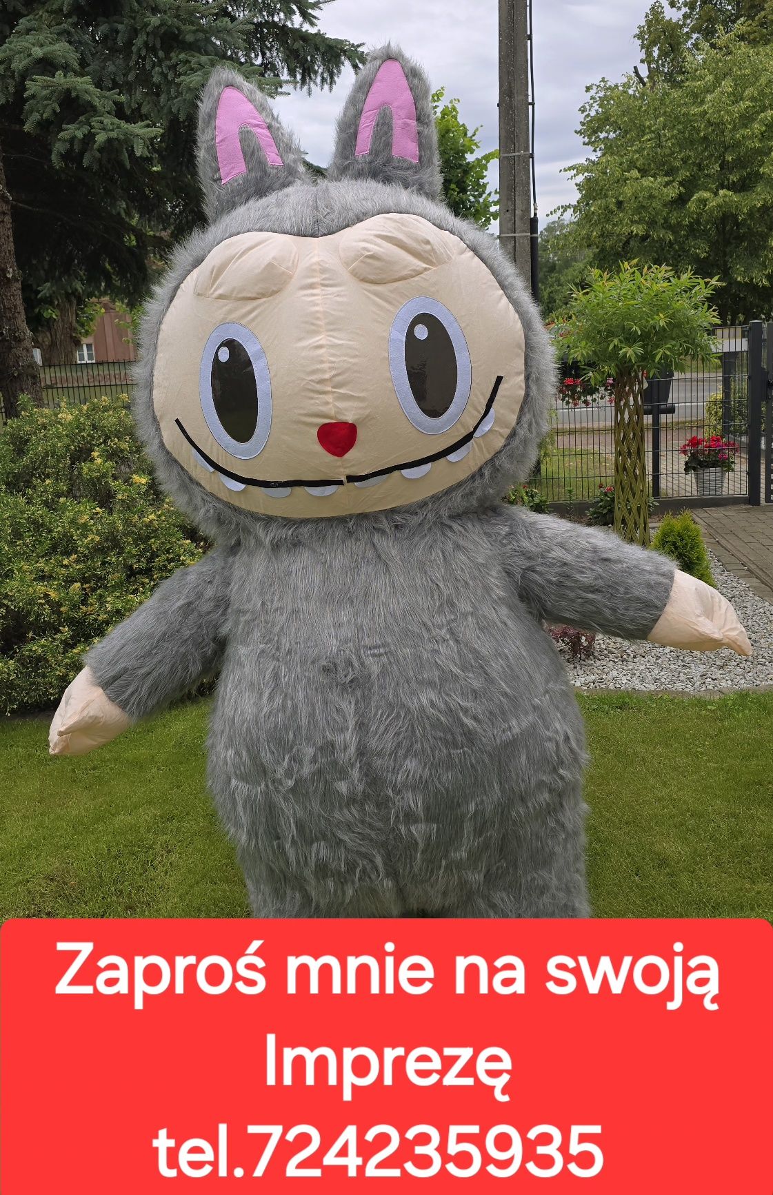 Żywa maskotka Labubu  ,Stitch Angel Kuromi Panda Biały Miś