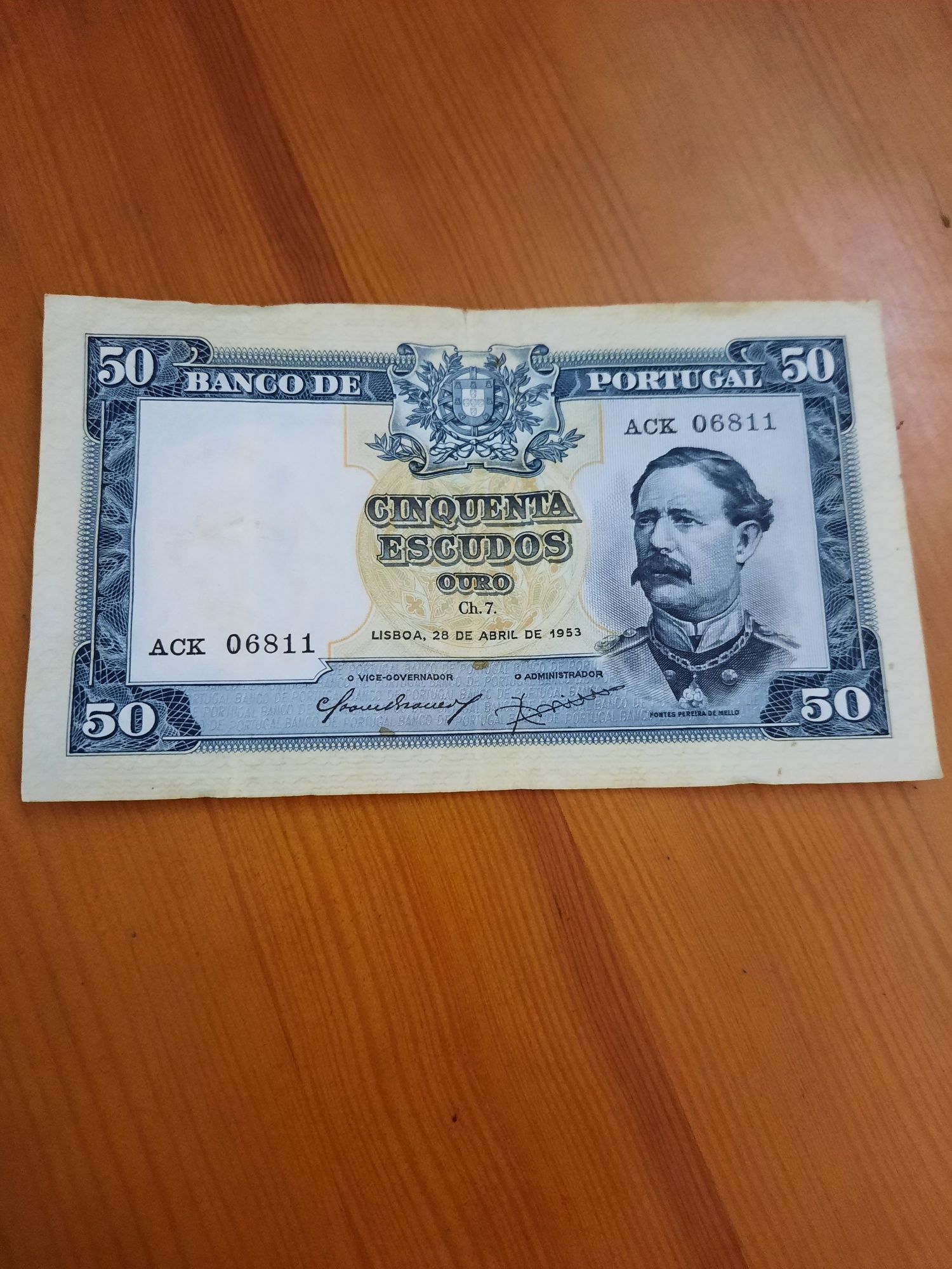 Nota de 50 escudos 1953 Portugal