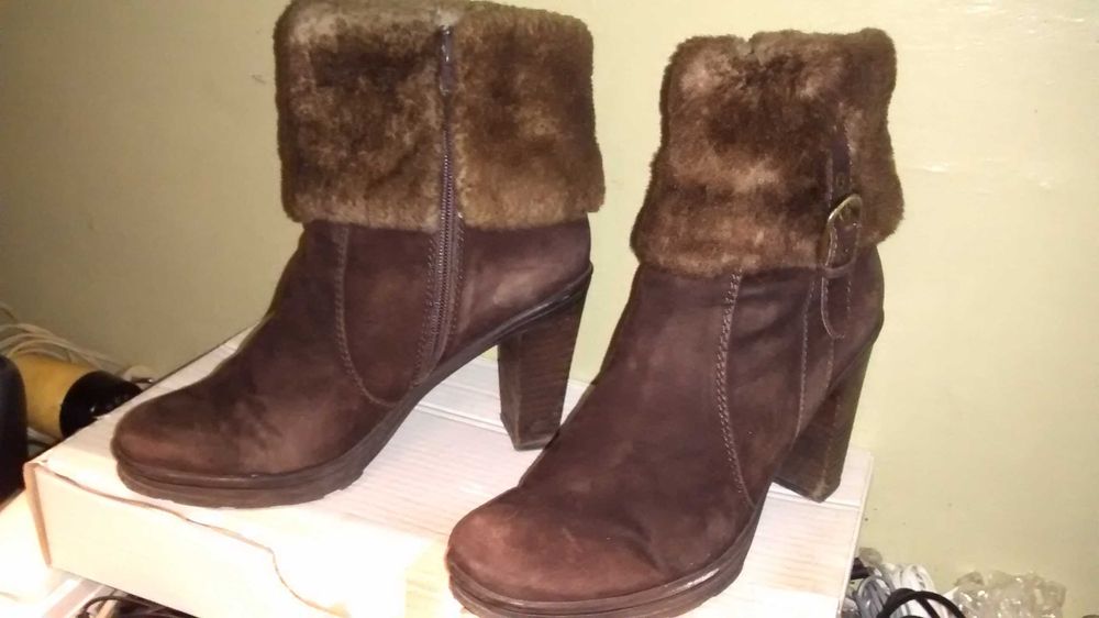 Ботинки или сапоги женские зимние, нат. замша - мех, Braska, 40р