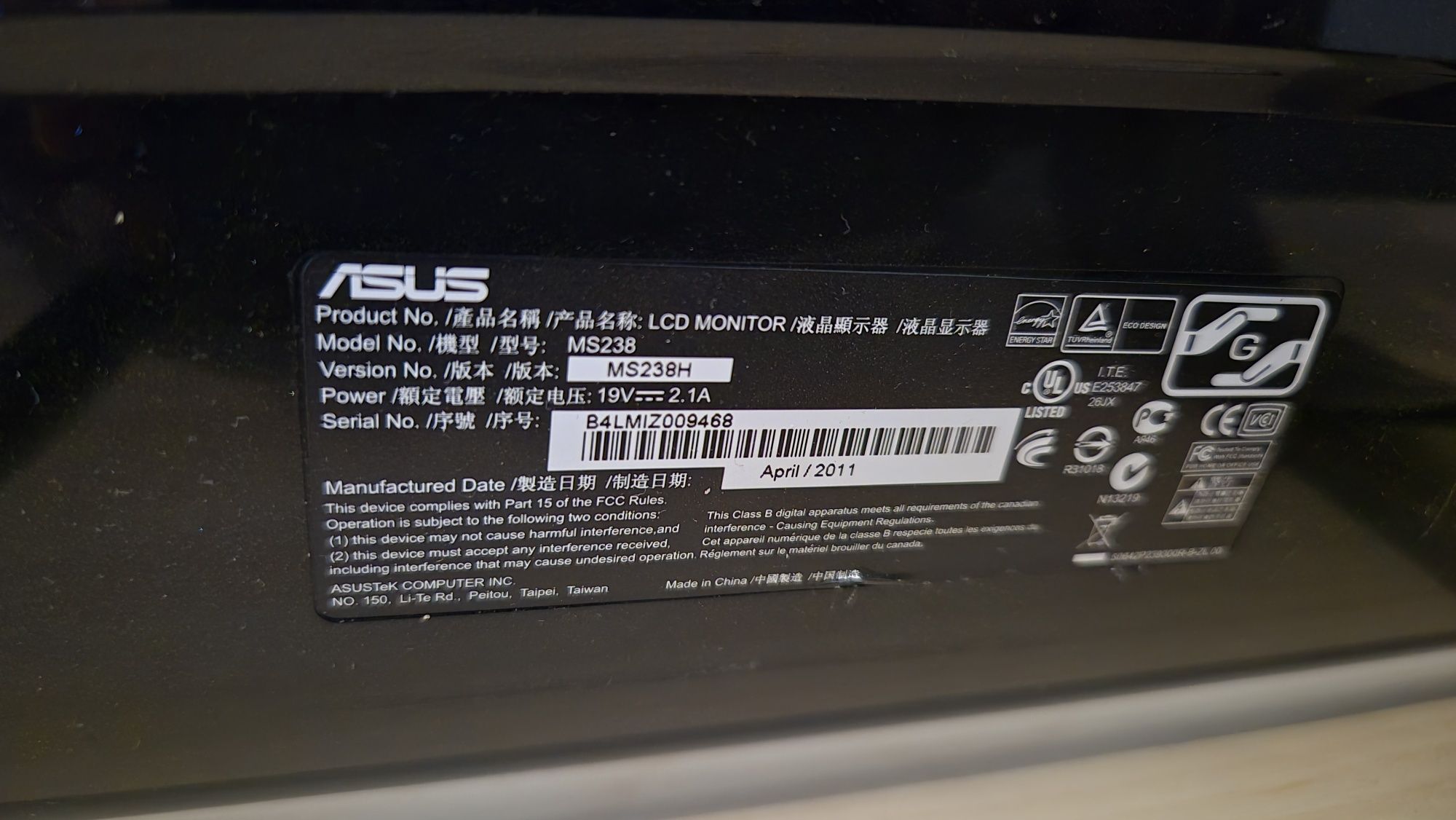 Monitor Asus MS238H