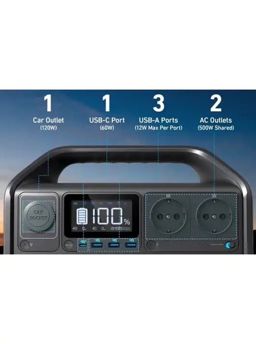 Anker 535 PowerHous 512Wh зарядная электро станция