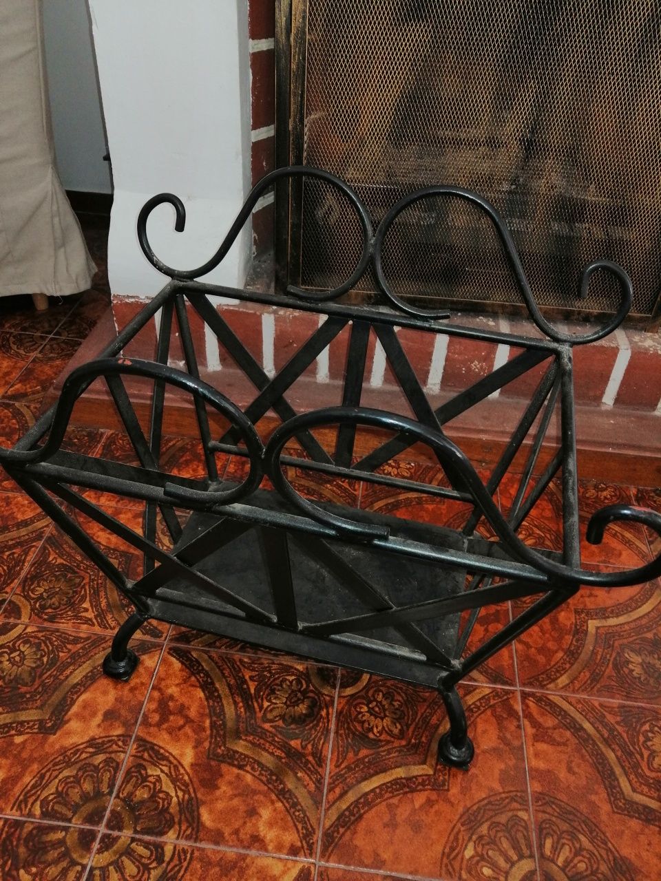 Porta lenha em ferro