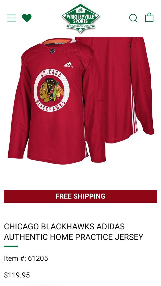 Хоккейная джерси Chicago Blackhawks NHL practice jersey