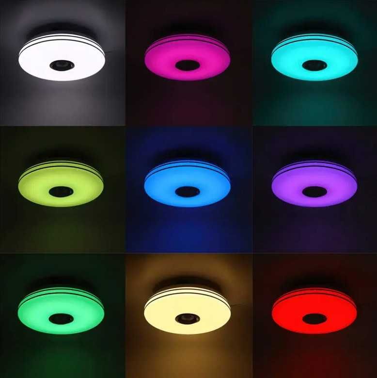 Потолочний світильник з блютуз колонкою 38см RGB Пульт + APP додаток