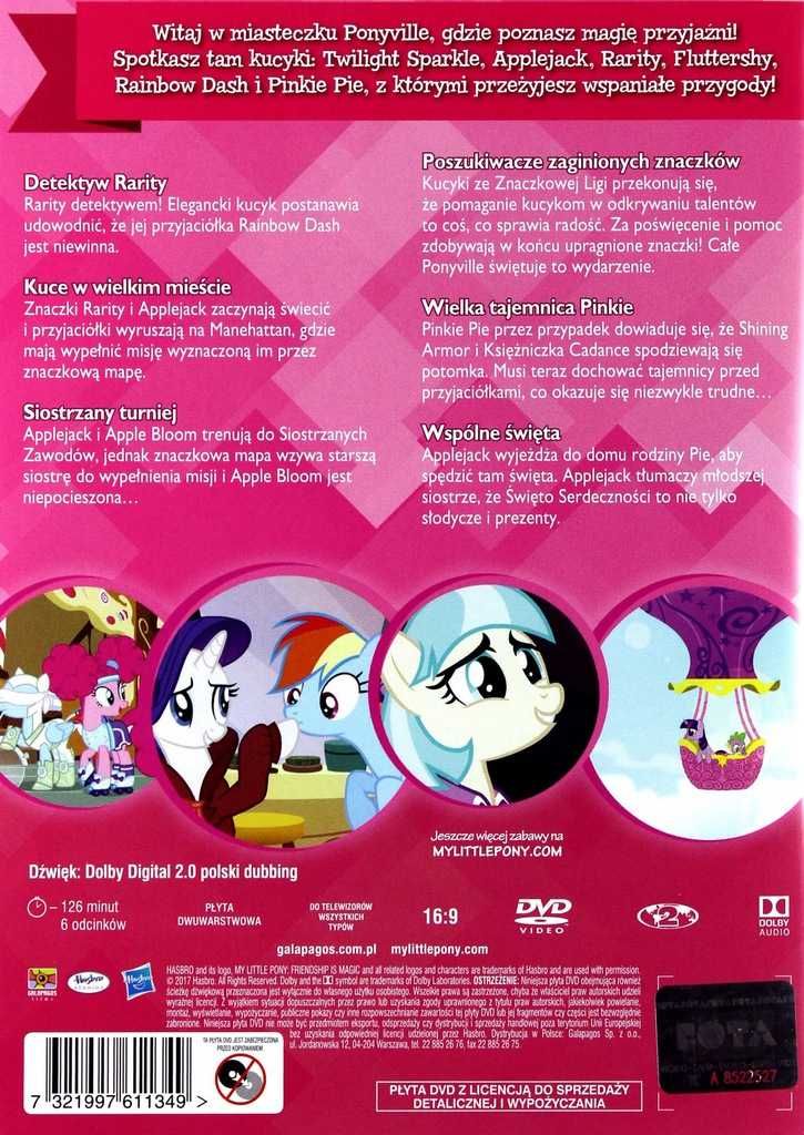 Bajka DVD Kucyki My Little Pony 20 Polski Dubbing Film Pinkie Pie