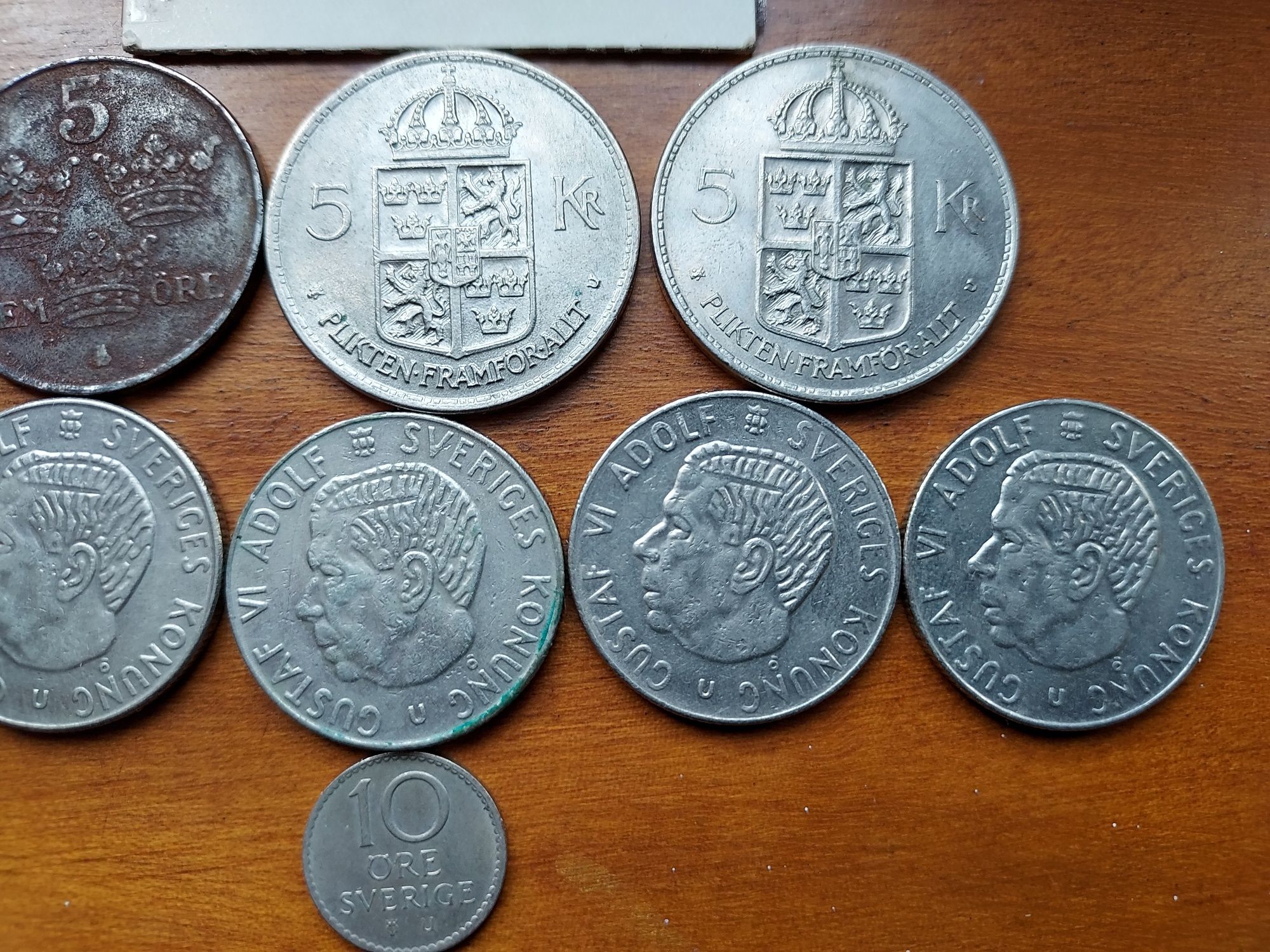 Lote de 10 moedas da Suécia Antiga de 1925 até 1973