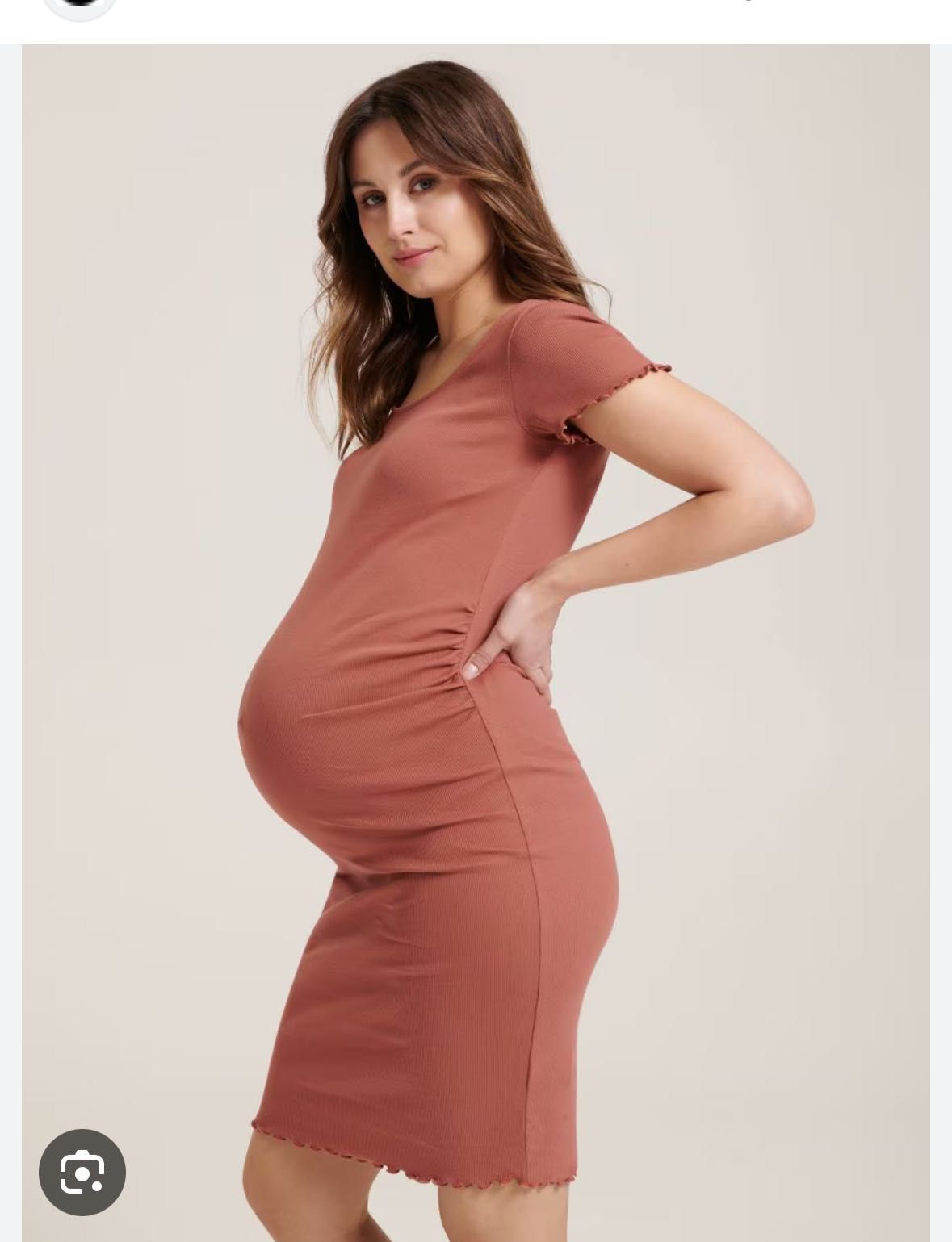 Sukienka ciążowa MAMA wygodna prążkowana bawełna rozmiar M