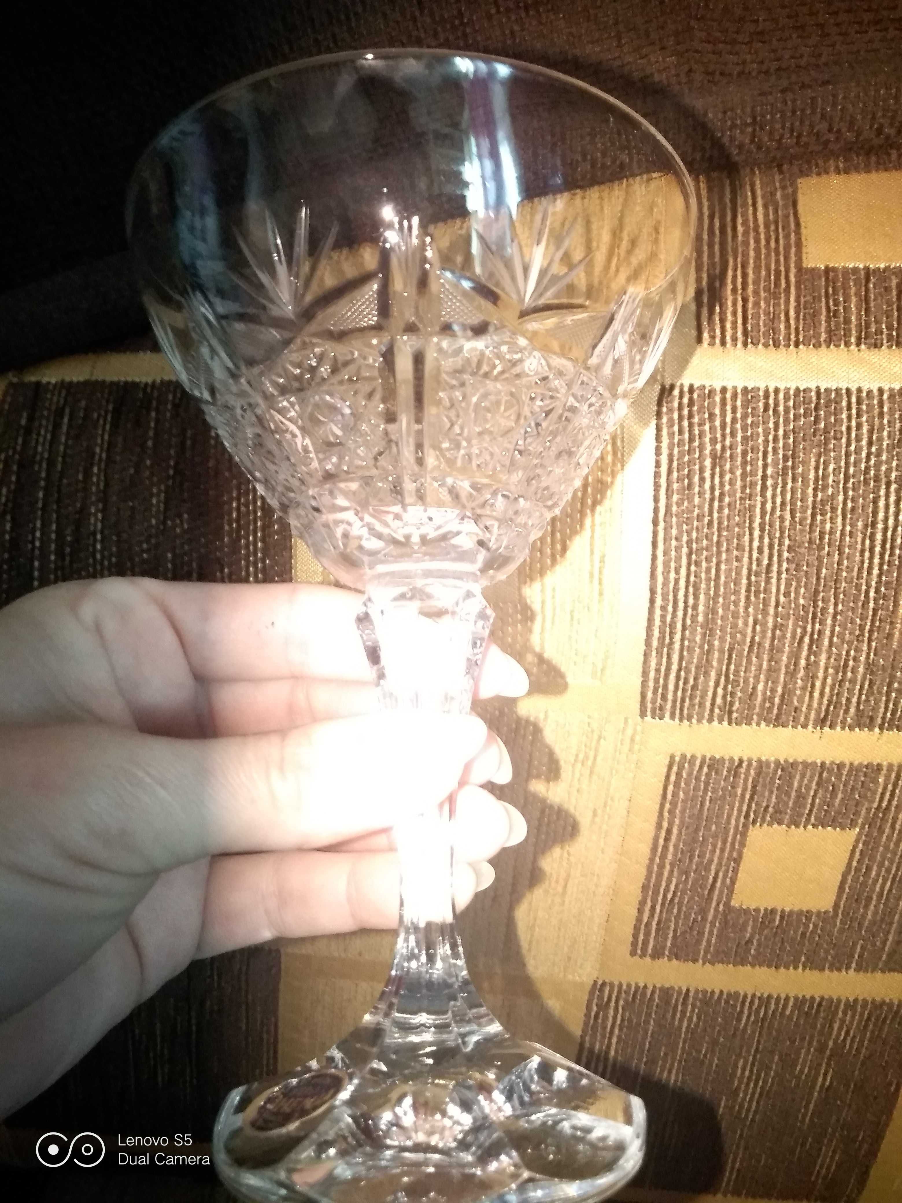 Хрустальные бокалы, шампанки (Богемия)