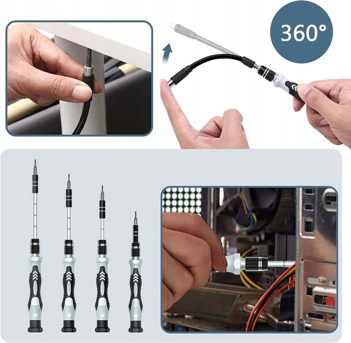 Profesjonalny Zestaw Narzędzi Śrubokrętów Wkrętaki Torx Bity Duży 132