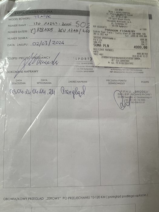 Rower miejski  elektryczny ecobike Trafik