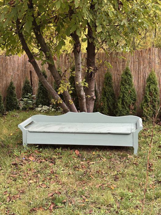 Szlabanek drewniany retro ławka