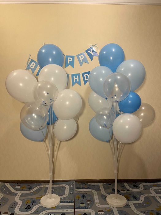 Комплект підставок для повітряних кульок + вивіска Happy Birthday