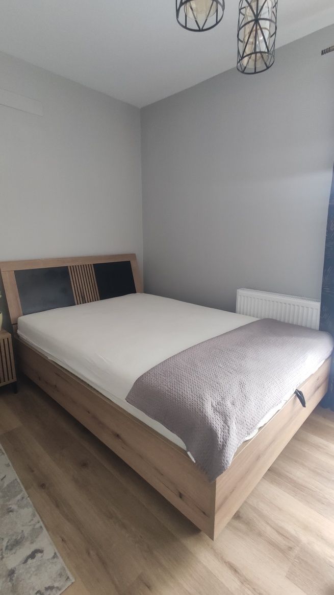 Łóżko 140 x 200 z pojemnikiem Aris As14 Dąb/Czarny