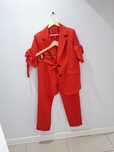 Czerwony nowy garnitur damski glossy 48 xxxl 46 marynarka spodnie