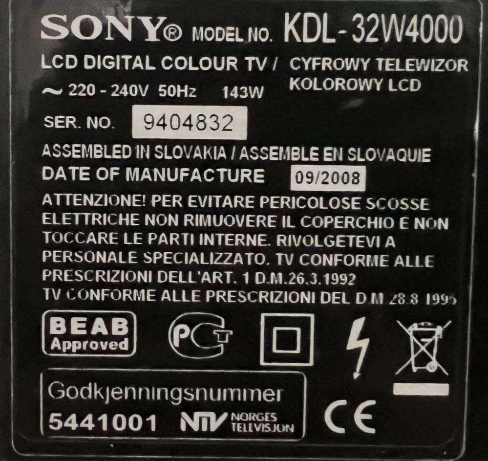 Tv Sony Bravia 70cm