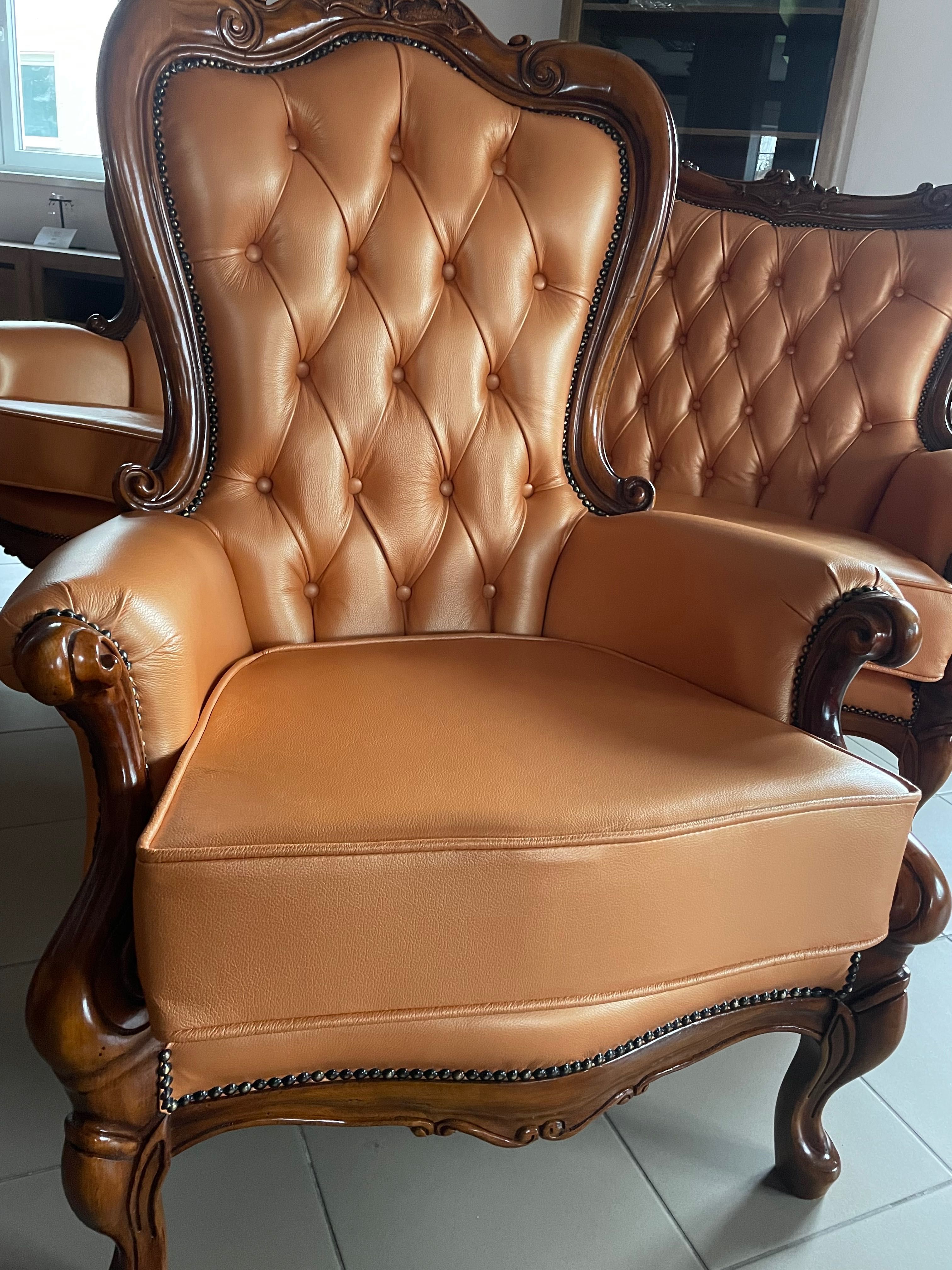 Komplet stylowy sofa plus dwa fotele