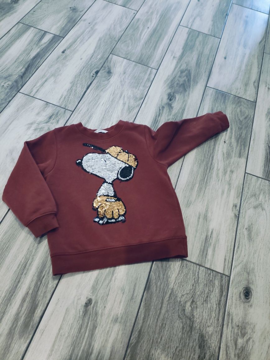Bluza chłopięca H&M 104 Snoopy zmieniające cekiny