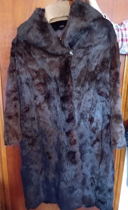 Casaco de Vison comprido, usado, em bom estado, tamanho L