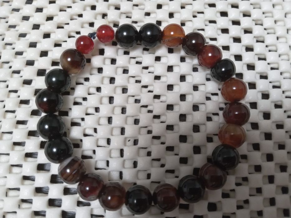 Браслет натуральный камень мельхиор серьги серебряные