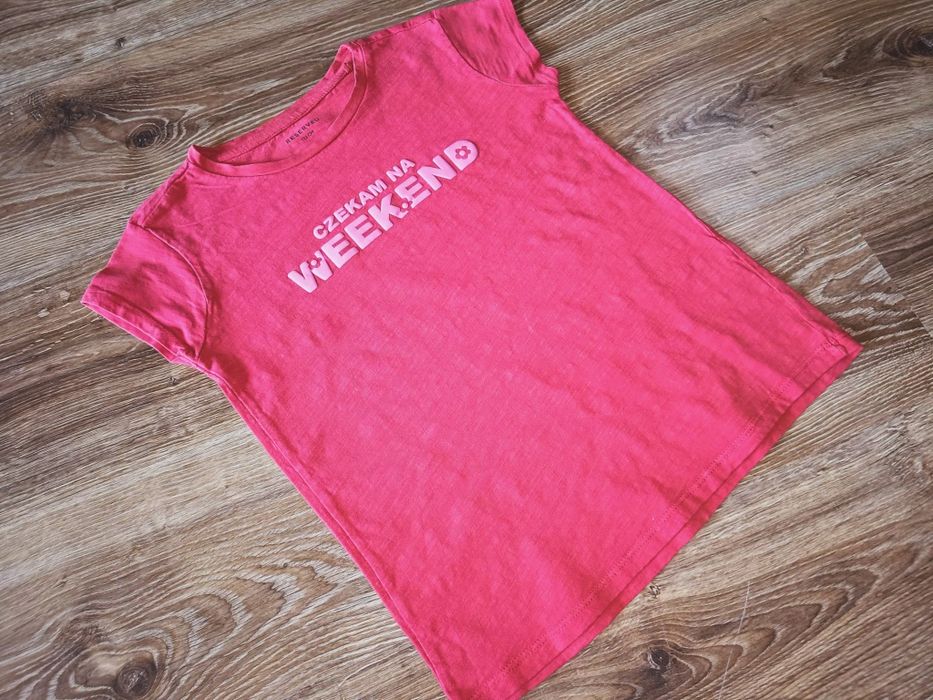 RESERVED bluzka krótki rękaw t-shirt "czekam na weekend" rozm. 152