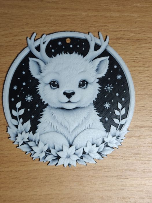 Ozdoby świąteczne, lisek wilczek jelonek na tle nieba, różne rodzaje.