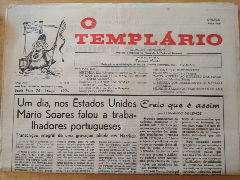jornais O templário, 1975 e 1976