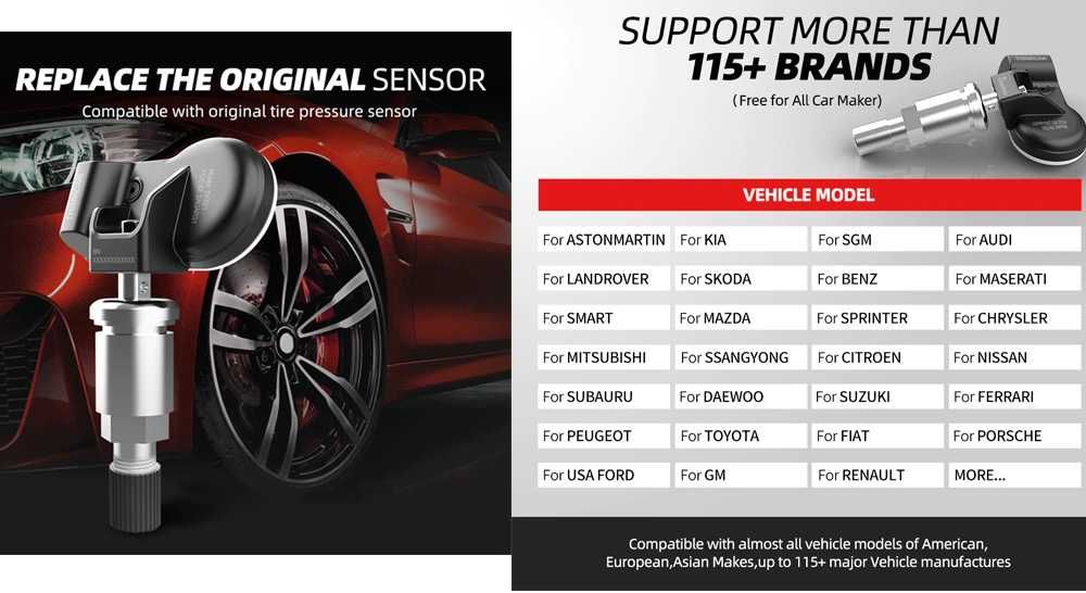 ThinkCar Pack 4 Válvulas TPMS Leitura e Programação (NOVO)