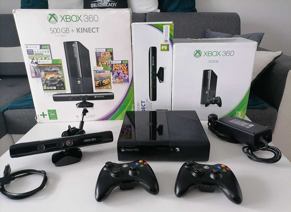 XBOX 360 E -500 GB, 2 pady, kinect, gry - FANTAZJAGIER [IIIIIIII]