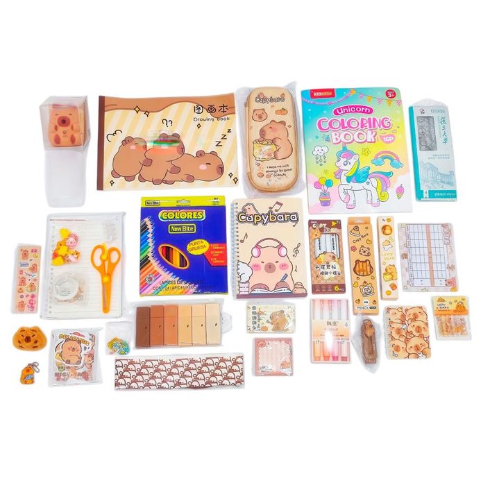 ХИТ! Детский подарочный набор для творчества 55 предметов «Капибара»