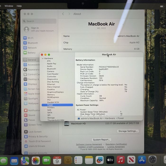№2627	MLXW3	MacBook Air 13 	Space 	M2 	8/256
