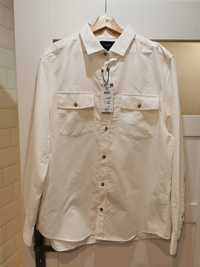 Nowa biała koszula w prążki Reserved XL bawełna