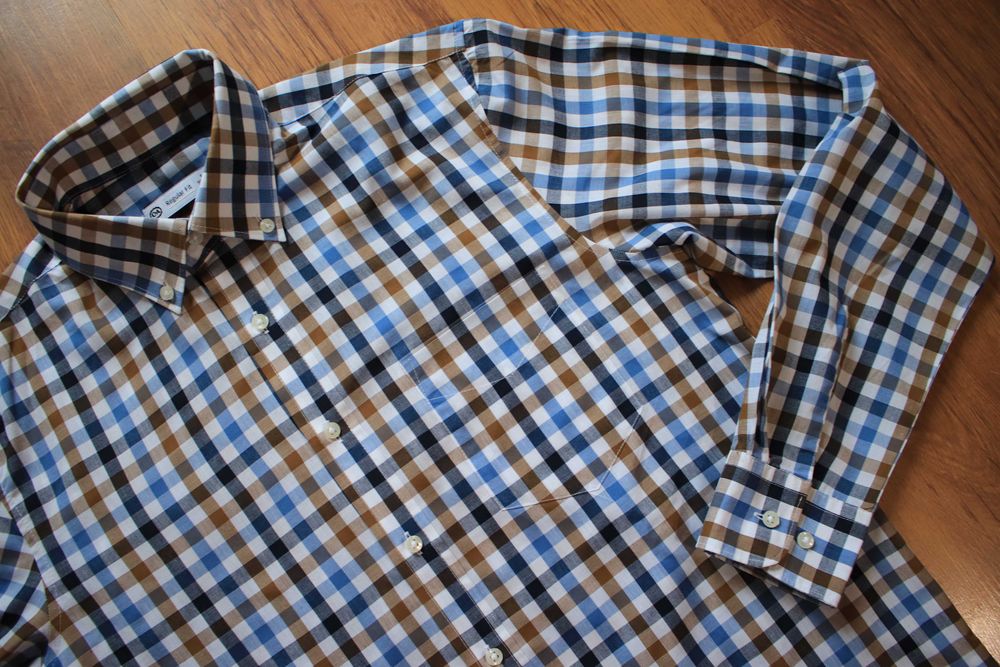 Koszula C&A r. S męska bawełniana w kratkę wielokolor. dł. rękaw