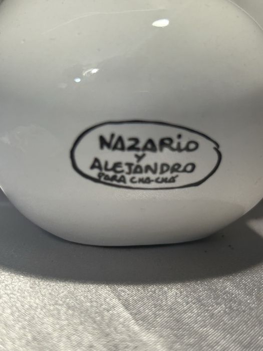 Ceramiczny świecznik o humorystycznej formie – sygnowany – 22,5 cm