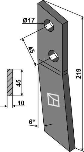 Nóż rozrzutnika Bergmann TSW noże ząb rozrywający adaptera Hardox