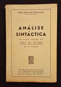 Livro escolar de Análise Sintáctica,IV classe 1954.
