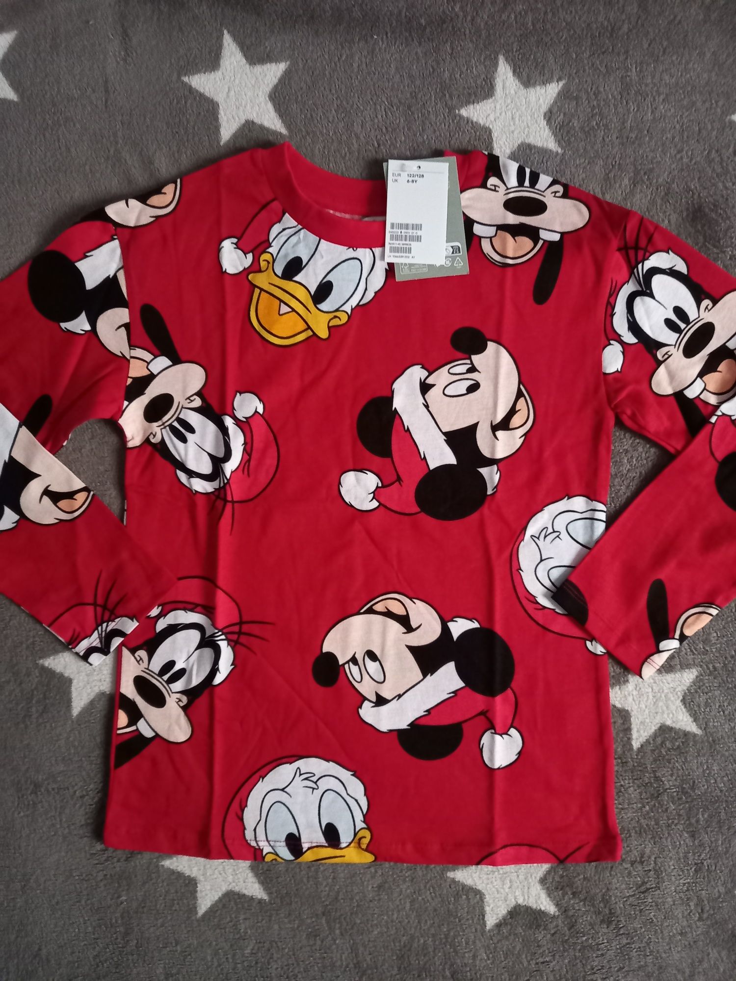 NOWA bluzka koszulka tshirt hm h&m 122 128 święta disney mickey miki