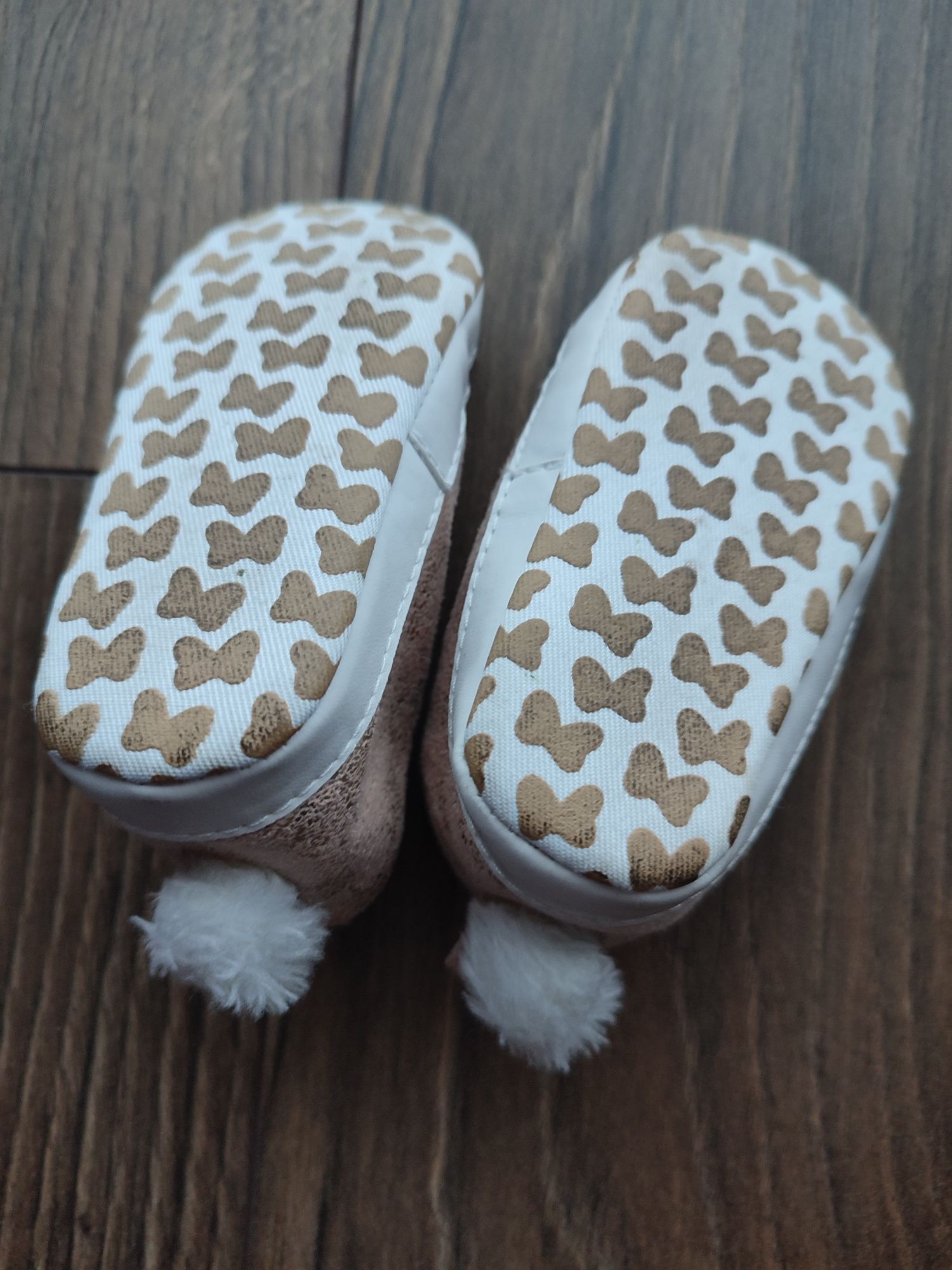 Buty niechodki - Króliczki, złote,