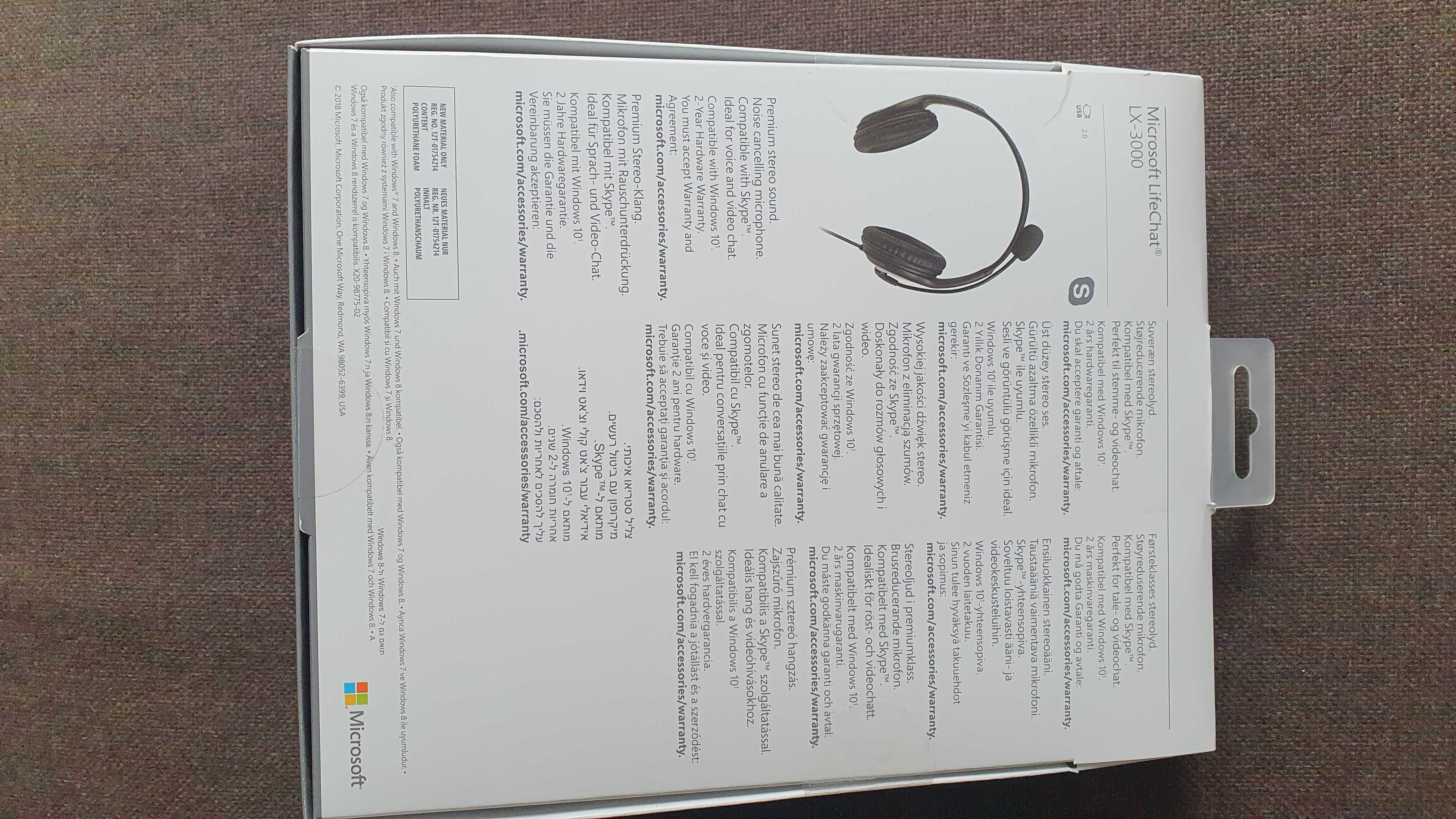 Słuchawki komputerowe Microsoft LifeChat LX-3000 pod USB