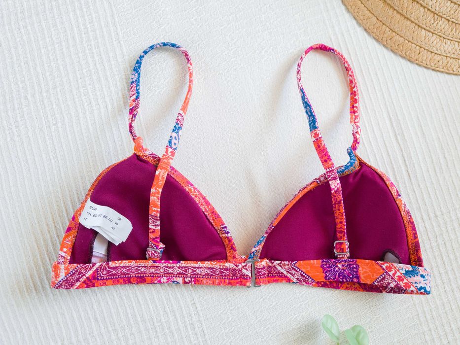 Piękne bikini boho czerwone pomarańczowe strój kąpielowy kolorowe