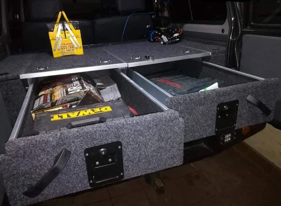 Conjunto Gavetas Para Jipe+Pick Up 4x4 Overland C Base deslizante 800