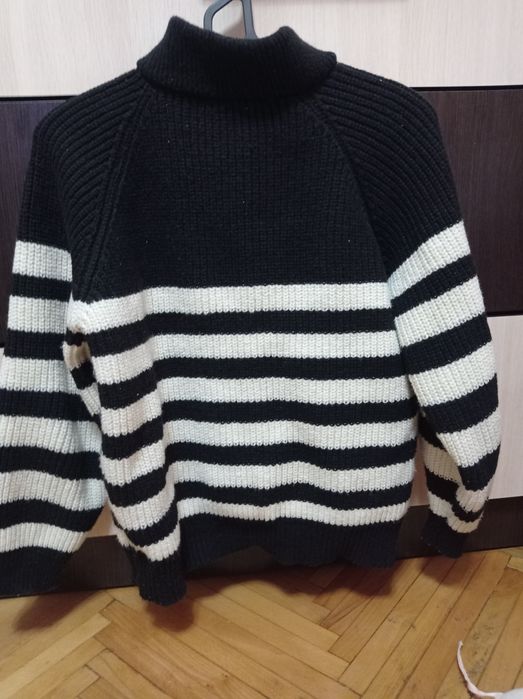 Тепла кофта з замочком, светр в полоску