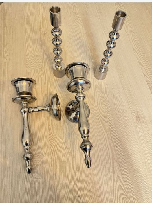 zestaw świeczników w stylu vintage