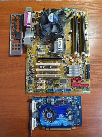 Материнська плата, ASUS P5B s775 процесор e6550, 2gb ddr2, відеокарта